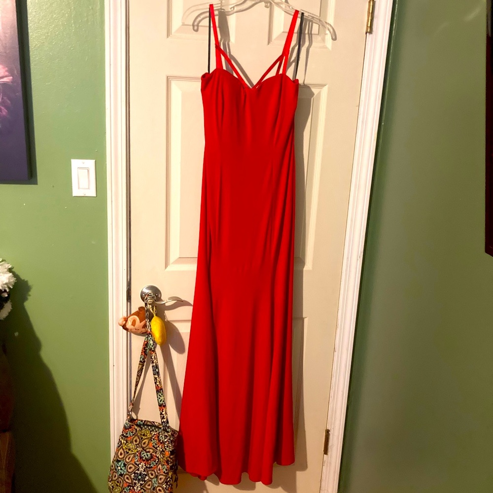 City Triangles strappy red dress size 9 floor length Formal Prom Dance Party